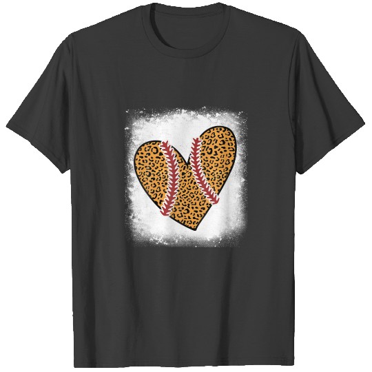 Baseball Mom Sisterlife Leopard Plaid Bleached Sof T-shirt