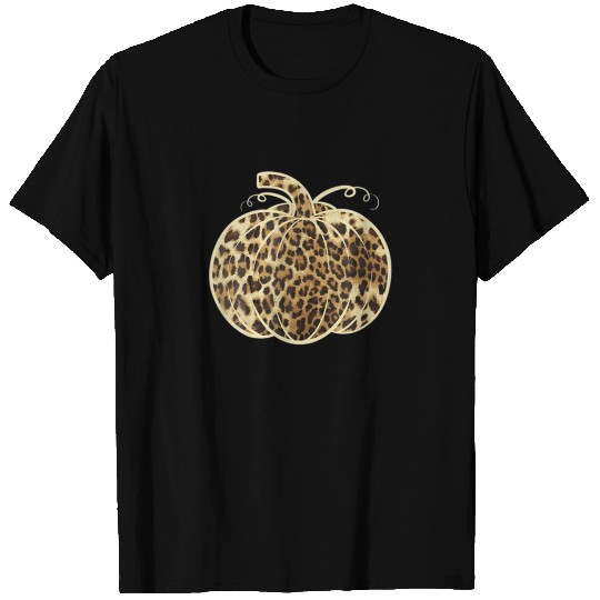 Pumpkin Leopard Print For Fall Thanksgiving Hallow T-shirt