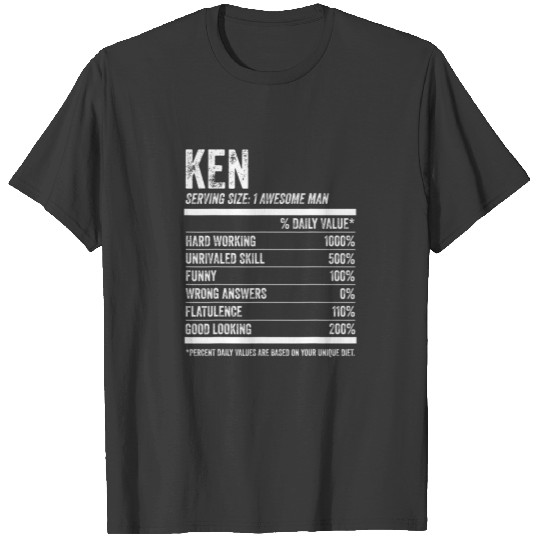 Mens Ken Nutrition Personalized Name Funny Name Fa T-shirt