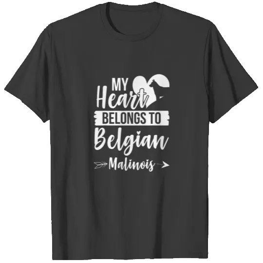 My Hearts Belongs To A Belgian Malinois Valentine' T-shirt