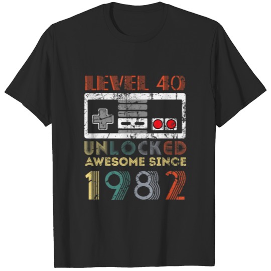 Discover Level 40 Unlocked Birthday 40 Years Old Awesome Si T-shirt