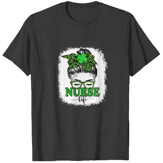 Discover Nurse Life Sunglasses Bun Hair Women Patrick's Day T-shirt