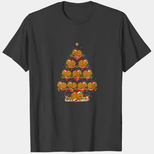 Wombat Animal Xmas Tree Lighting Wombat Christmas T-shirt