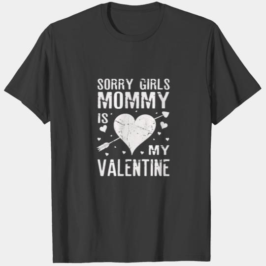 Kids Sorry Girls Mommy Is My Valentine Red Plaid F T-shirt