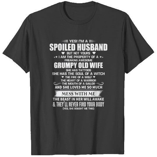 Husband Have Grumpy Old Wife Has Tattoos T-shirt