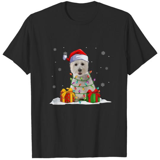 Discover Cute Westie Santa Christmas Tree Lights Pajama Dog T-shirt