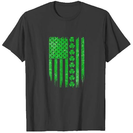 Irish American Flag Shamrock Men Women St. Patrick T-shirt