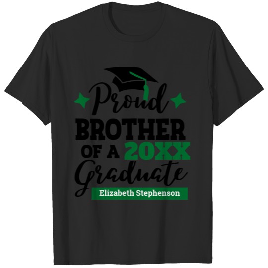Discover Proud Brother 2022 graduate black green T-shirt