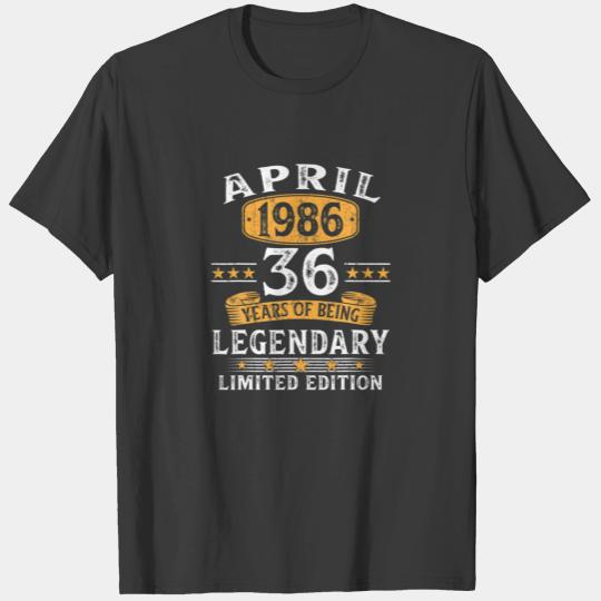 Made In 1986 36 Year Old Gift April 1986 36Th Birt T-shirt
