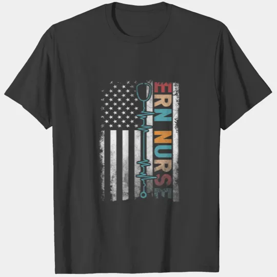 Classic Vintage Flag For Emergency Room Nurse - ER T-shirt