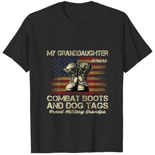 Discover My Granddaughter Wears Combat Boots And Dog Tags V T-shirt