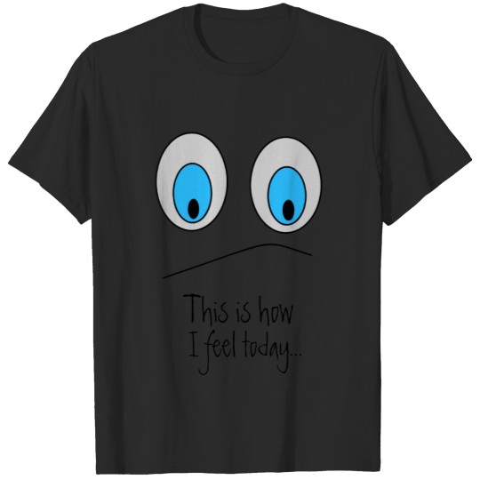 Sad Depressed Cartoon Face Print T-shirt