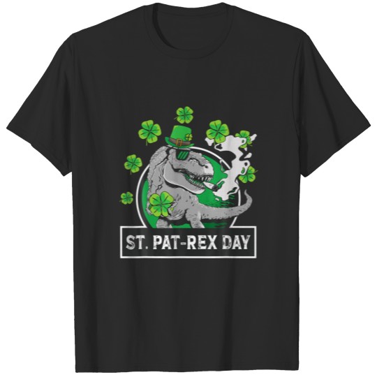 Discover Happy St Patricks Day St Pat Rex T Rex Shamrock Cl T-shirt