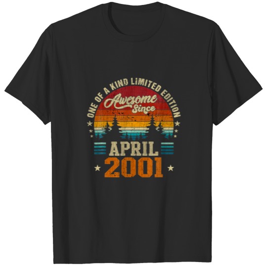 Awesome Since April 2001 Vintage 21st Birthday T-shirt