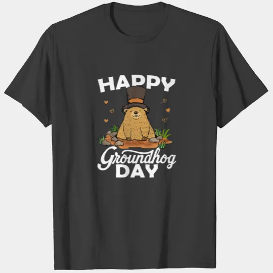 Funny Happy Groundhog Day 2022 Woodchuck For Men W T-shirt