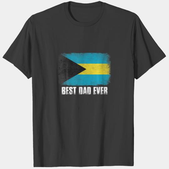 Mens Best Dad Ever Bahamas Flag Patriotic Dad Dadd T-shirt
