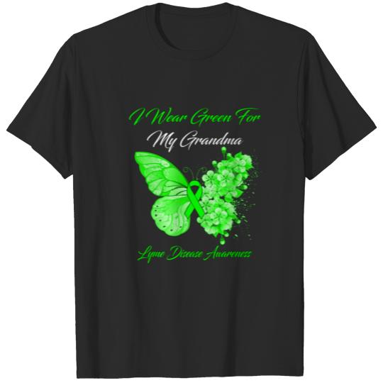 Discover Butterfly I Wear Green For My Grandma Lyme Disease T-shirt