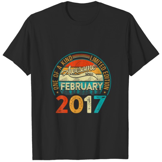 Discover Distressed Vintage Awesome Since February 2017 5 Y T-shirt