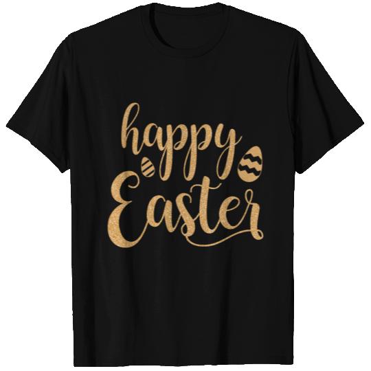 Cute Boys Happy Easter Black Gold T-shirt