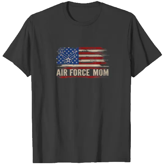 Vintage Air Force Mom American Flag Veteran Gift T-shirt