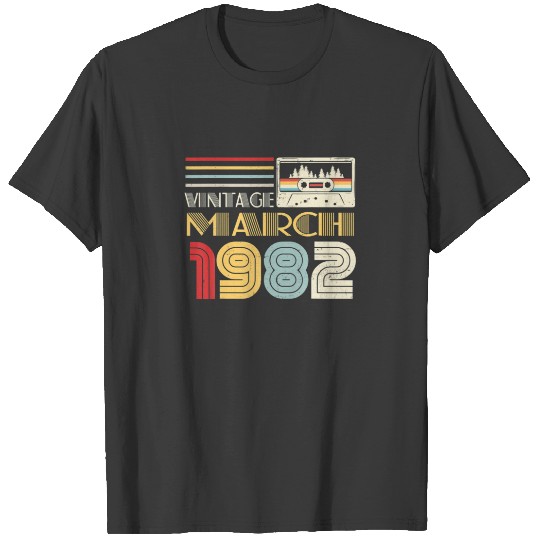 March 1982 Cassette Tape 40Th Birthday 40 Years Ol T-shirt
