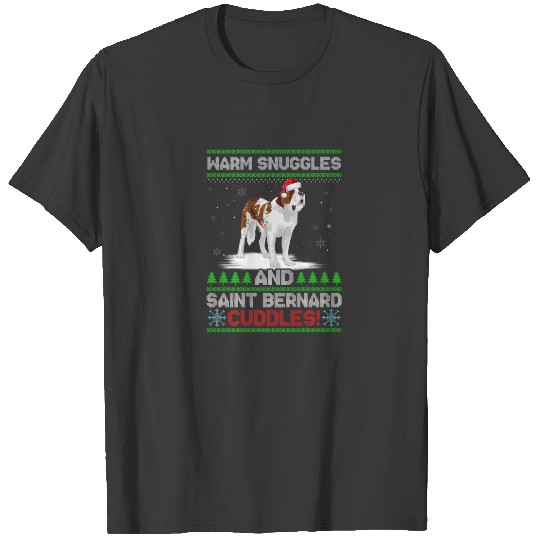 Merry Christmas Saint Bernard Dog Ugly Christmas S T-shirt