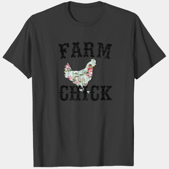 Farm Chick Cute Farm Girl Chicken Farmer Country L T-shirt