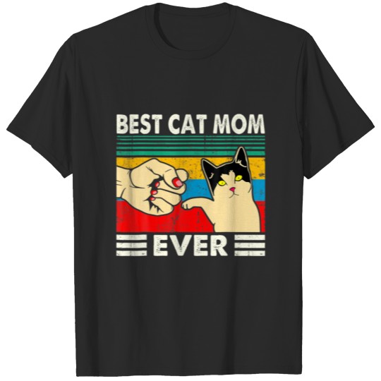 Retro Vintage Best Cat Mom Ever Funny Cat Mommy T-shirt