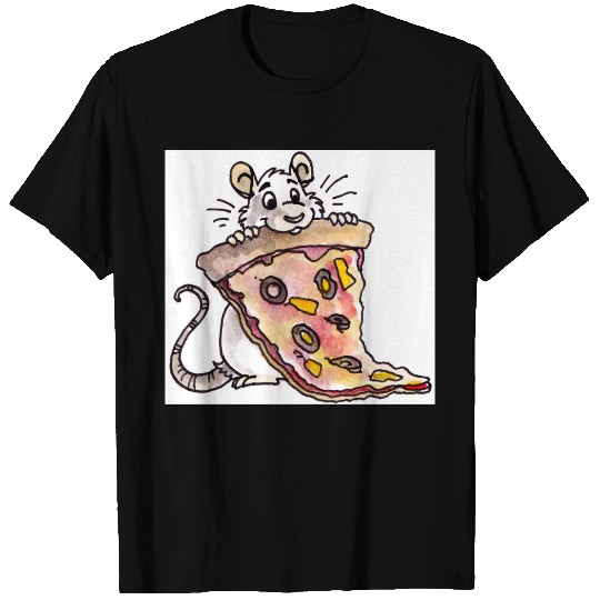 Rat with Pizza Ladies FItted T-shirt