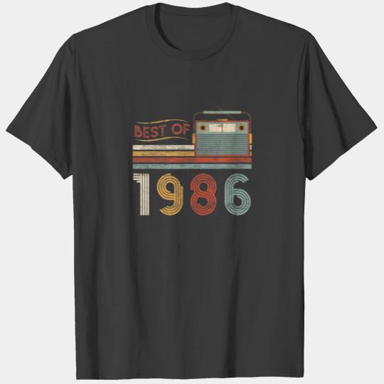 Best Of 1986 36 Birthday Gifts Vintage 36 Year Old T-shirt