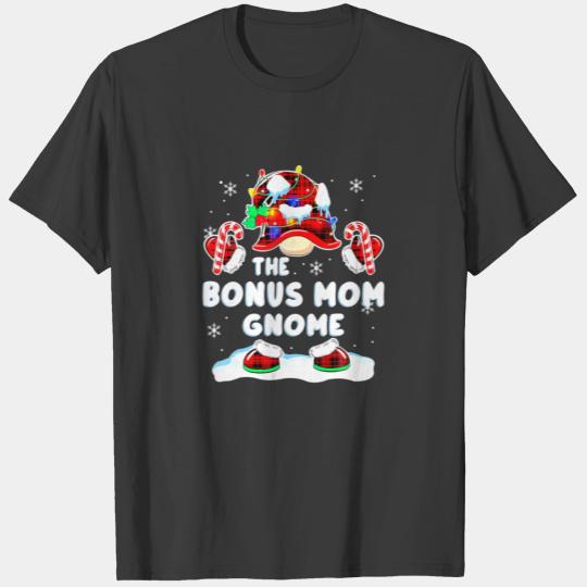 Bonus Mom Gnome Gnomies Red Plaid Matching Family T-shirt