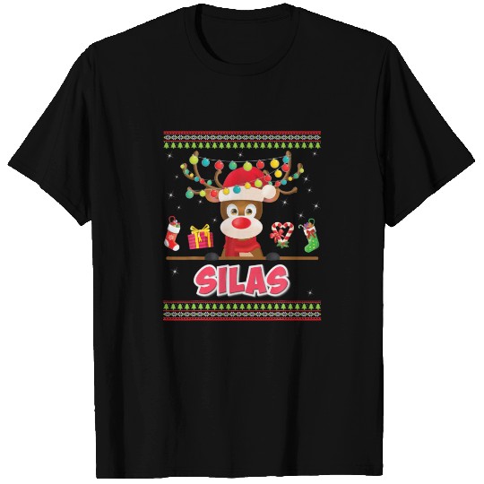 Cute Reindeer Max Merry Christmas Light Santa Hat T-shirt