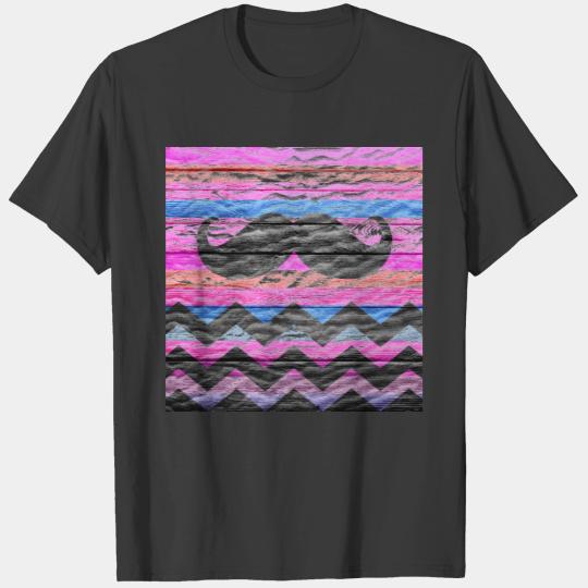 Mustache Chevron Modern Wood #2 T-shirt