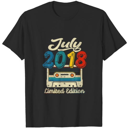 Vintage July 2018 Cassette Tape 3Rd Birthday Decor T-shirt