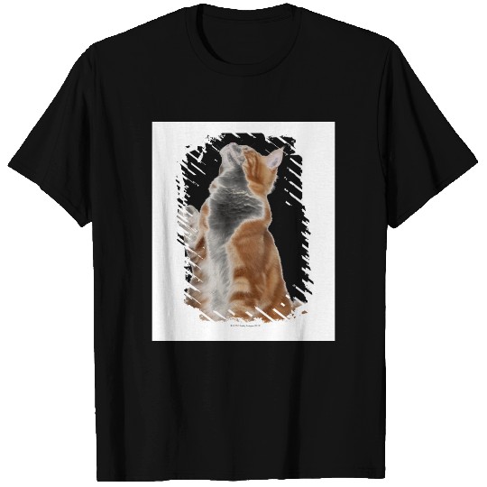 Maine Coon (6 months old) sitting and looking up T-shirt