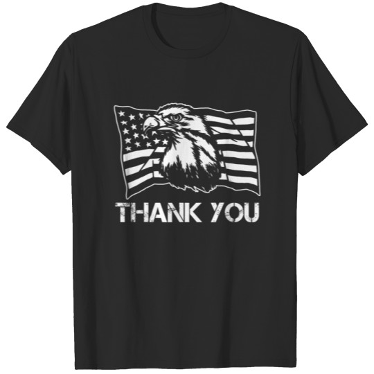 Patriotic American Flag Thank You Men Women T-shirt