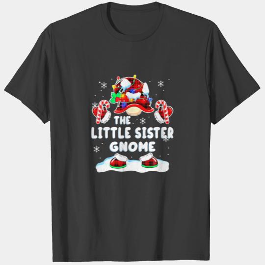 Little Sister Gnome Gnomies Red Plaid Matching Fam T-shirt