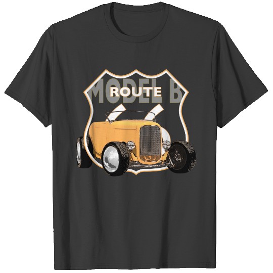 1932 Model B. Route 66. American Yellow Hotrod. T-shirt