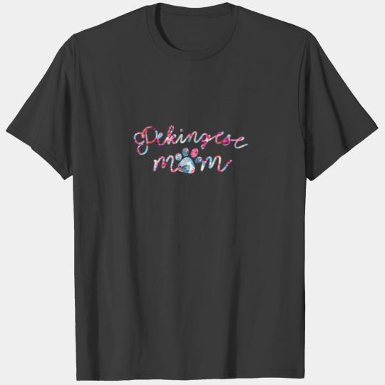Floral Pekingese Mom Dog Paw Dog Mom Mothers Day V T-shirt