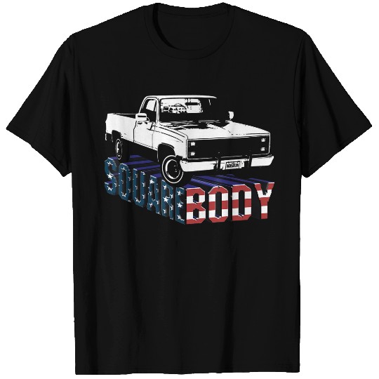 American Flag Square Body Patriotic Squarebody T-shirt