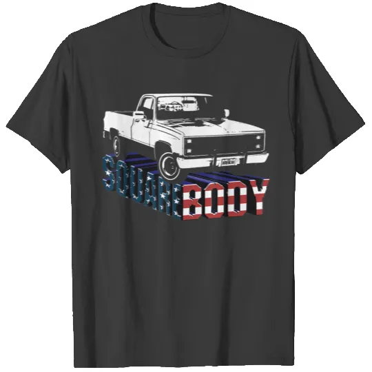 American Flag Square Body Patriotic Squarebody T-shirt