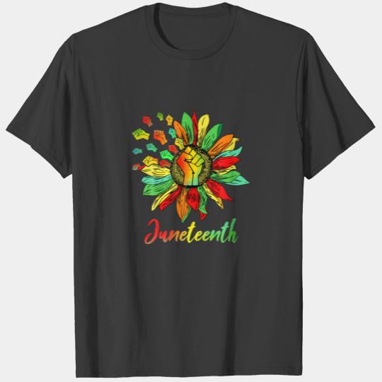 Sunflower Junenth 1865 Vintage Melanin Black Fist T-shirt