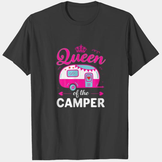 Queen Of The Camper Camping Pink Wo T-shirt