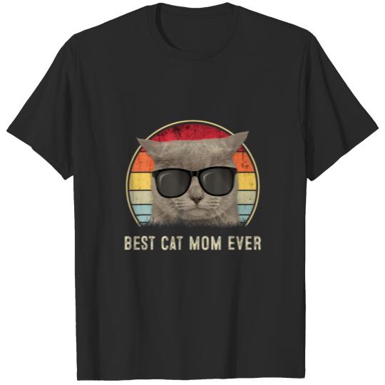 Retro 90S Cat Mom For Women Vintage Best Cat Mom E T-shirt