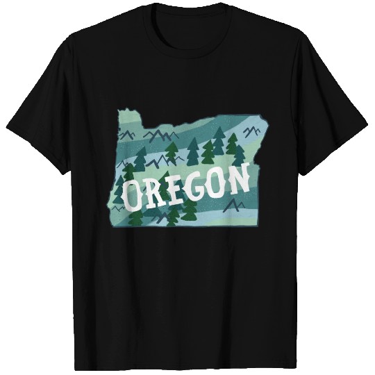 Oregon State Map Illustration T-shirt