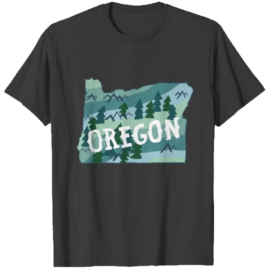 Oregon State Map Illustration T-shirt