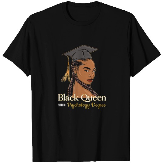 Black Queen With A Psychology Degree Graduation T-shirt