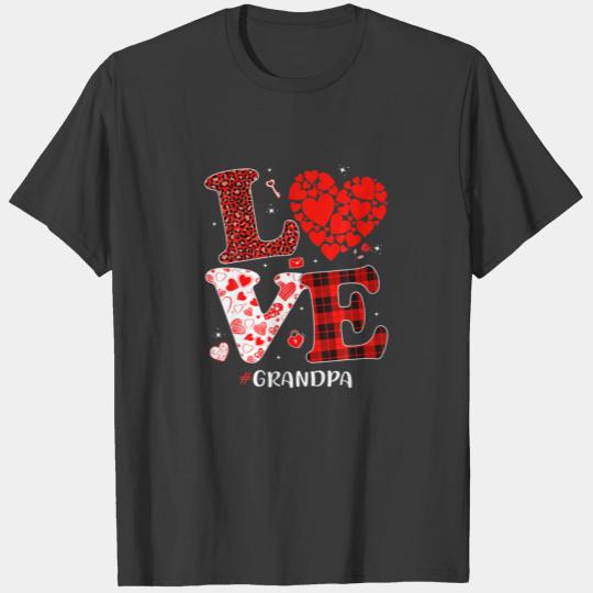 Matching Family Love Grandpa Heart Funny Valentine T-shirt