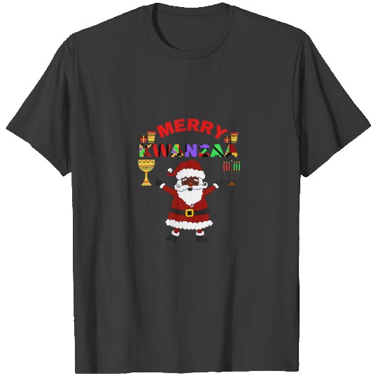 Merry Kwanzaa Santa Black Christmas African Americ T-shirt