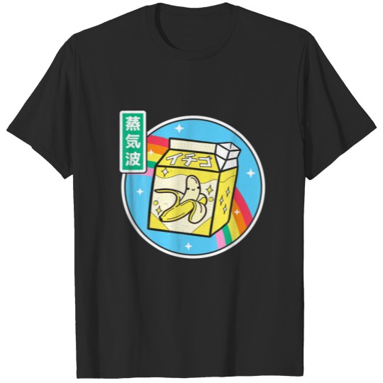 Banana Milk Carton Rainbow Japan Style Otaku Vapor T-shirt